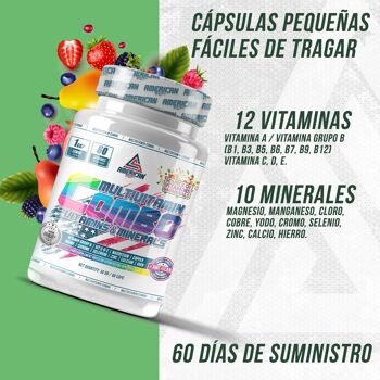 AS Supplément américain | Combo Multivitamines | 100g | 60 gélules | Apport énergétique supplémentaire | Contient de l'acide folique, du fer et du calcium | Favorise le bien-être général 3