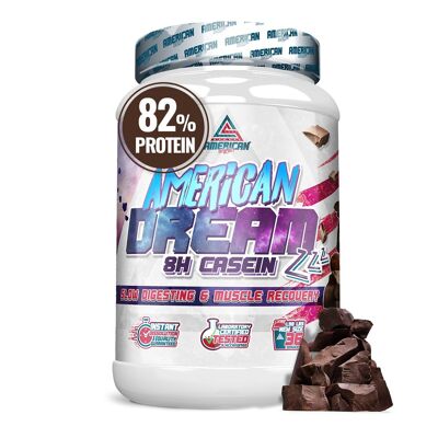 Als amerikanische Beilage | American Dream Kasein | 900 Gramm | Schokolade | Mizellares Kasein | Muskelmasse wiederherstellen | mit Molkenprotein