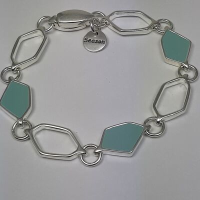 NEXUS link bracelet shiny silver with magnetic closure