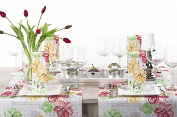 Chemin de table Hello Spring en jaune-rouge en Linclass® Airlaid 40 cm x 24 m, 1 pièce 2