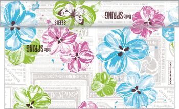 Chemin de table Hello Spring en rose-turquoise en Linclass® Airlaid 40 cm x 24 m, 1 pièce 1