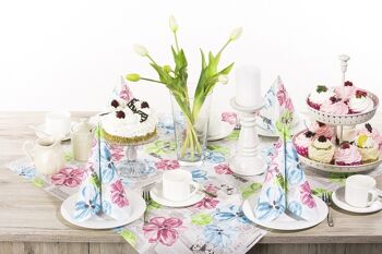 Chemin de table Hello Spring en rose-turquoise en Linclass® Airlaid 40 cm x 24 m, 1 pièce 2