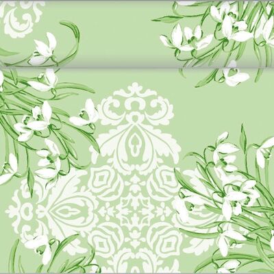 Table runner Melanie in green from Linclass® Airlaid 40 cm x 24 m, 1 piece