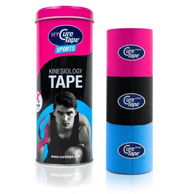 MyCureTape® 3 rollos - Deportes (rosa, negro, azul)