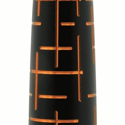 Pluma estilografica Elox Matrix Black naranja 14ct