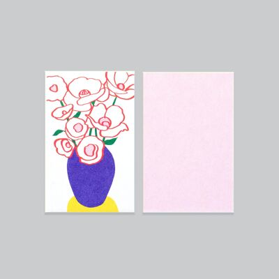 Minikarte »Mohnblumenvase«