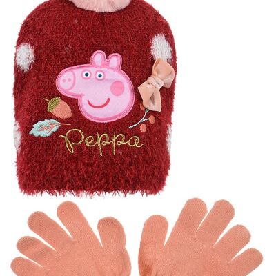 PACK SET 2 PCS BONNET & GANTS PEPPA PIG