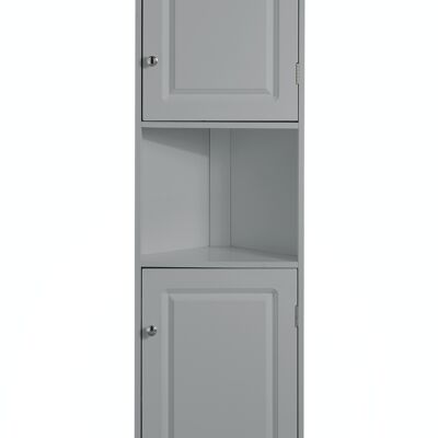 Armoire de salle de bain d'angle à panneaux en gris