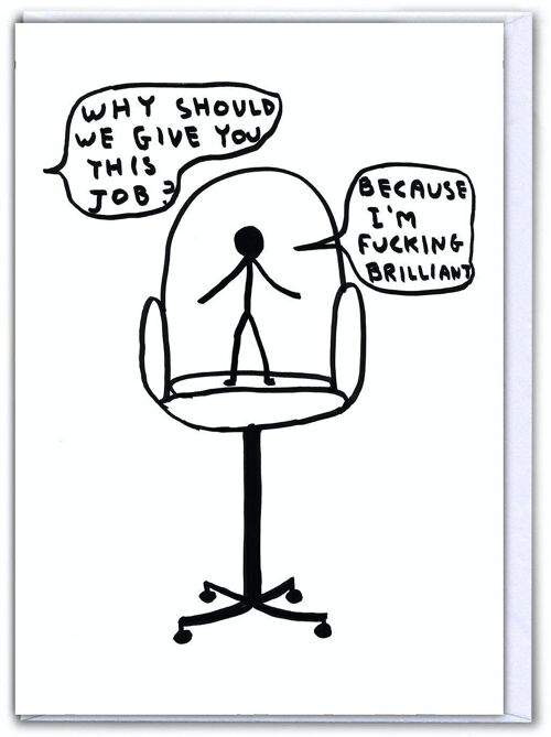 Funny Leaving Card - New Job LARGE CARD By David Shrigley