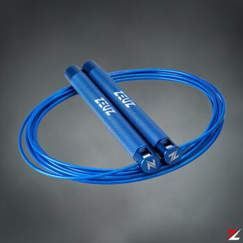 ZEUZ® Professioneel Crossfit & Fitness Springtouw – Verstelbaar – Speed Rope – Volwassenen – Marine Blauw 4