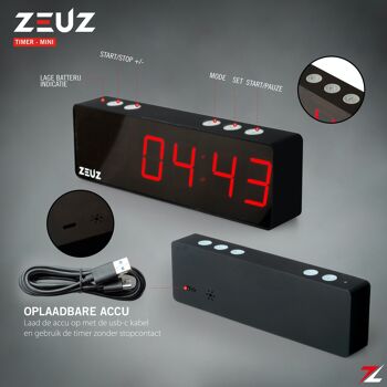 ZEUZ® Mini Crossfit, Fitness & Sport Interval Timer - Chronomètre, Compte à rebours & Aftelklok - Tabata & HIIT Digitale Klok 3