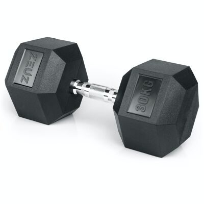 ZEUZ® Hexa Hantel 1 Stuk 30 KG – Hexagon Gewichten – Crossfit, Fitness & Krachttraining