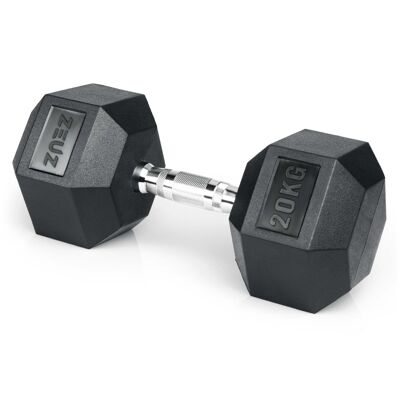 ZEUZ® Hexa Hantel 1 Stuk 20 KG – Hexagon Gewichten – Crossfit, Fitness & Krachttraining
