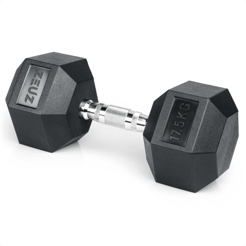 ZEUZ® Hexa Dumbbell 1 Stuk 17,5 KG – Hexagon Gewichten – Crossfit, Fitness & Krachttraining
