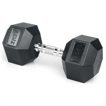 ZEUZ® Hexa Dumbbell 1 Stuk 17,5 KG – Hexagon Gewichten – Crossfit, Fitness & Krachttraining 1