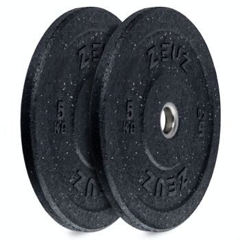 ZEUZ® Halterschijf 2 Stuks 5 KG – Gewichten Set – 5kg Bumper Plates – voor 50 mm Halter – Crossfit & Fitness 1