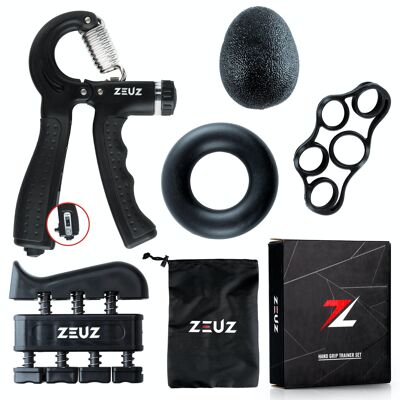 ZEUZ® 5-teiliges Fitness-Handtrainer-Set – Trainer für Hand, Unterarm, Stangen und Finger
