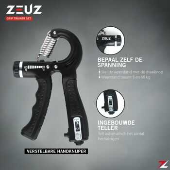 ZEUZ® 5-Delige Fitness Handtrainer Set – Entraîneur pour la main, les aisselles, les polaires et les doigts 3