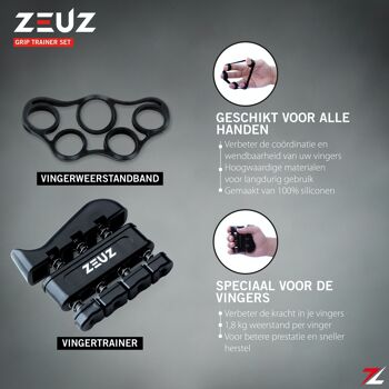 ZEUZ® 5-Delige Fitness Handtrainer Set – Entraîneur pour la main, les aisselles, les polaires et les doigts 4