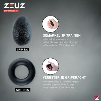 ZEUZ® 5-Delige Fitness Handtrainer Set – Entraîneur pour la main, les aisselles, les polaires et les doigts 5