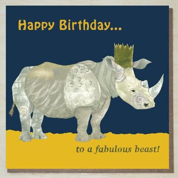 Carte d'anniversaire Rhino 'Fabulous Beast'
