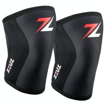 ZEUZ® 2 Stuks Premium Knie Brace voor Fitness, Crossfit & Sporten - Knieband - Bretelles - 7 mm - Maat XS 1
