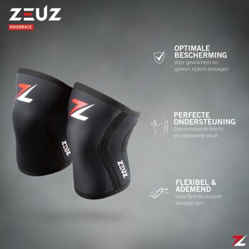ZEUZ® 2 Stuks Premium Knie Brace voor Fitness, Crossfit & Sporten - Knieband - Bretelles - 7 mm - Maat XS 4