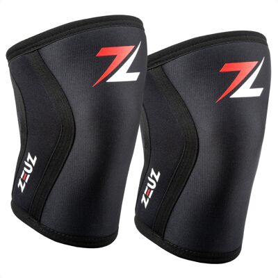 ZEUZ® 2 Stück Premium Kniebandage für Fitness, Crossfit und Sport – Knieband – Hosenträger – 7 mm – Größe XL