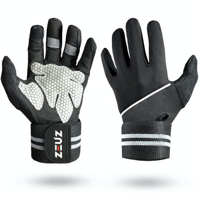 ZEUZ® Sport & Fitness Handschoenen Heren & Dames - Krachttraining - Guantes Crossfit - Grijs & Zwart - Maat XL