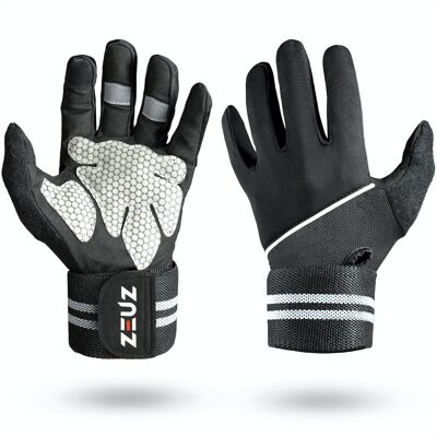 ZEUZ® Sport & Fitness Handschoenen Heren & Dames - Krachttraining - Guantes Crossfit - Grijs & Zwart - Maat M