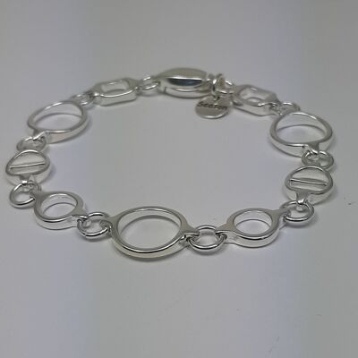NEXUS link bracelet shiny silver with magnetic closure