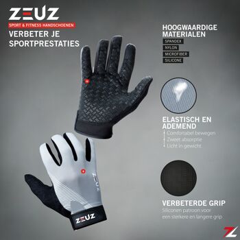 ZEUZ® Sport, Crossfit & Fitness Handschoenen Heren & Dames – Krachttraining - Maat M 4