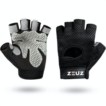 ZEUZ® Sport & Fitness Handschoenen Dames & Heren – Krachttraining - Crossfit Training – Gants pour une meilleure adhérence - Maat L 1