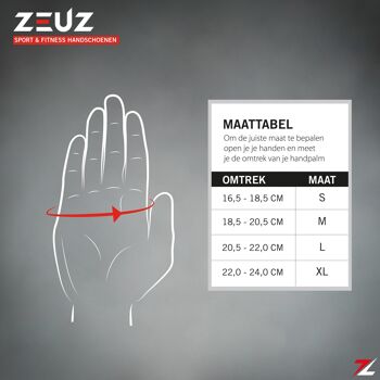 ZEUZ® Sport & Fitness Handschoenen Dames & Heren – Krachttraining - Crossfit Training – Gants pour une meilleure adhérence - Maat L 5