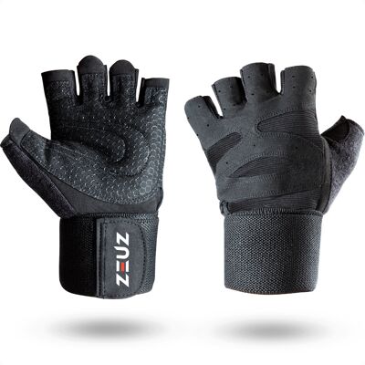 ZEUZ® Sport & Fitness Handschoenen Herren & Damen – Krachttraining Artikelen – Gym & Crossfit Training – Zwart – Maat S
