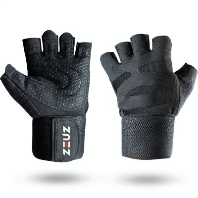 ZEUZ® Sport & Fitness Handschoenen Herren & Damen – Krachttraining Artikelen – Gym & Crossfit Training – Zwart – Maat M