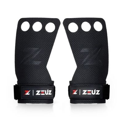ZEUZ® Fitness & Crossfit Grips – Sport Handschoenen – Turnen – Gimnasia – Zwart – Maat XL