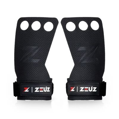 ZEUZ® Fitness & Crossfit Grips – Sport Handschoenen – Turnen – Gymnastics – Zwart – Maat XL