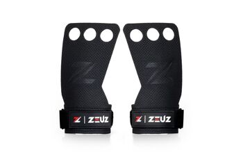 ZEUZ® Fitness & Crossfit Grips – Sport Handschoenen – Turnen – Gymnastics – Zwart – Maat XL 1