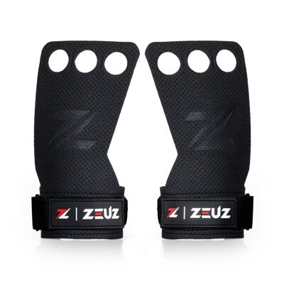 ZEUZ® Fitness & Crossfit Grips – Sport Handschoenen – Turnen – Gimnasia – Zwart – Maat M
