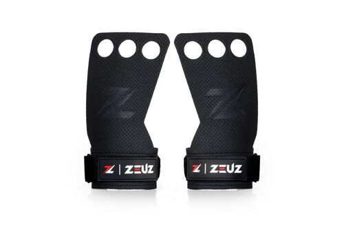 ZEUZ® Fitness & Crossfit Grips – Sport Handschoenen – Turnen – Gymnastics – Zwart – Maat S