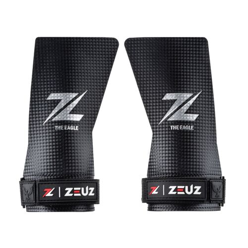 ZEUZ® Fitness & Crossfit Fingerless Grips – Sport Handschoenen – Turnen – Gymnastics – Zwart – Carbon - Maat S