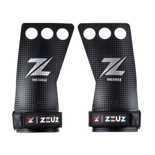 ZEUZ® Fitness & Crossfit Grips – Sport Handschoenen – Turnen – Gymnastics – Zwart – Carbon - Maat S