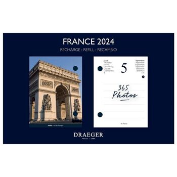 Recharge Agenda Ephéméride - France - Janvier 2024 à Decembre 2024 2
