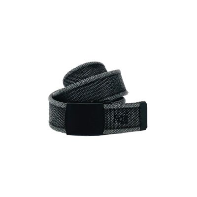K4010KB | Stone Washed Col. Anthracite Canvas Ribbon Belt with Matt Black Buckle. Dimensions: cm 125 x 4 x 0,5 One Size - Can be shortened. Packaging: rigid bottom/lid Gift Box