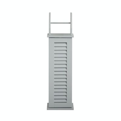 Louvre Style Bathroom Toilet Roll Holder & Store in Grey