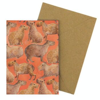 Carte de vœux imprimée Chill of Capybaras 1