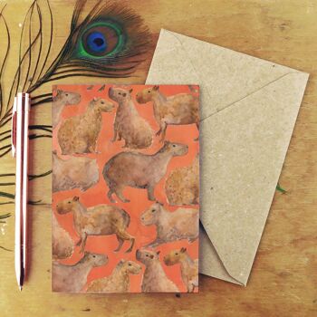Carte de vœux imprimée Chill of Capybaras 4
