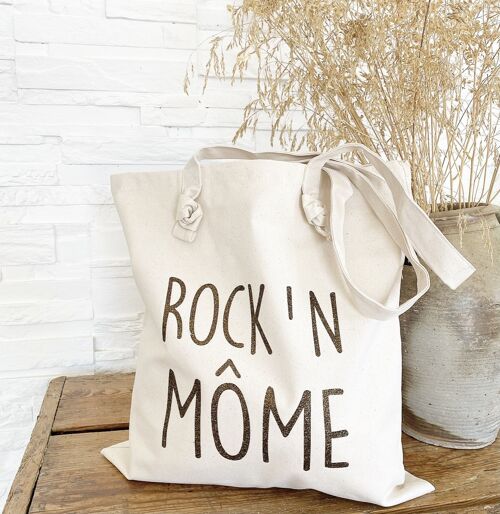 Tote-Bag à noeuds écru " Rock'N Môme"