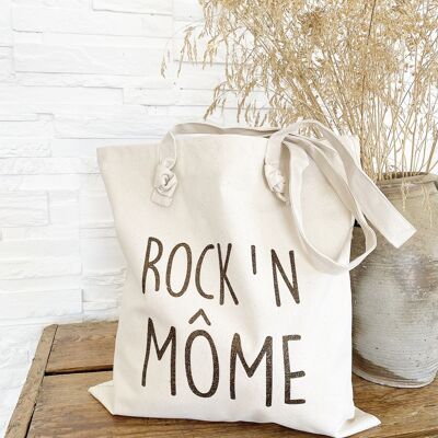 Tote-Bag with ecru knots "Rock'N Môme"